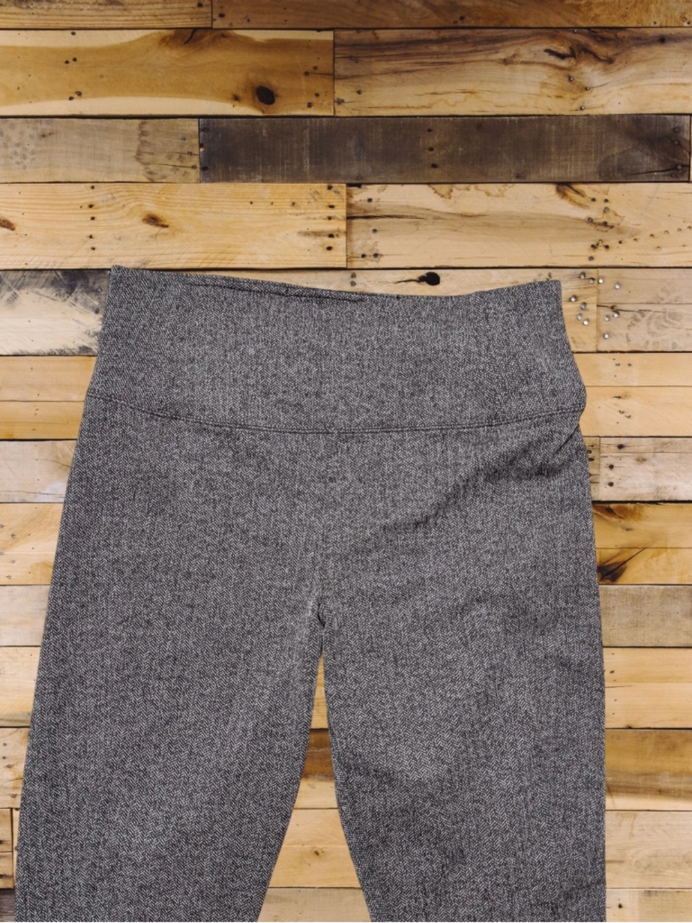 Athleta Delancey Herringbone Tight Black Gray High Rise Leggings Size Medium - Picture 4 of 6